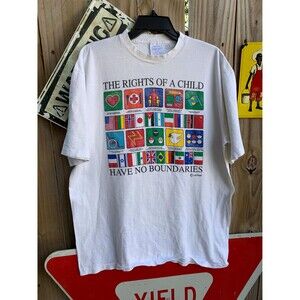 90s single stitch cotton t-shirt with "The Rights Of A Child" design tee XL